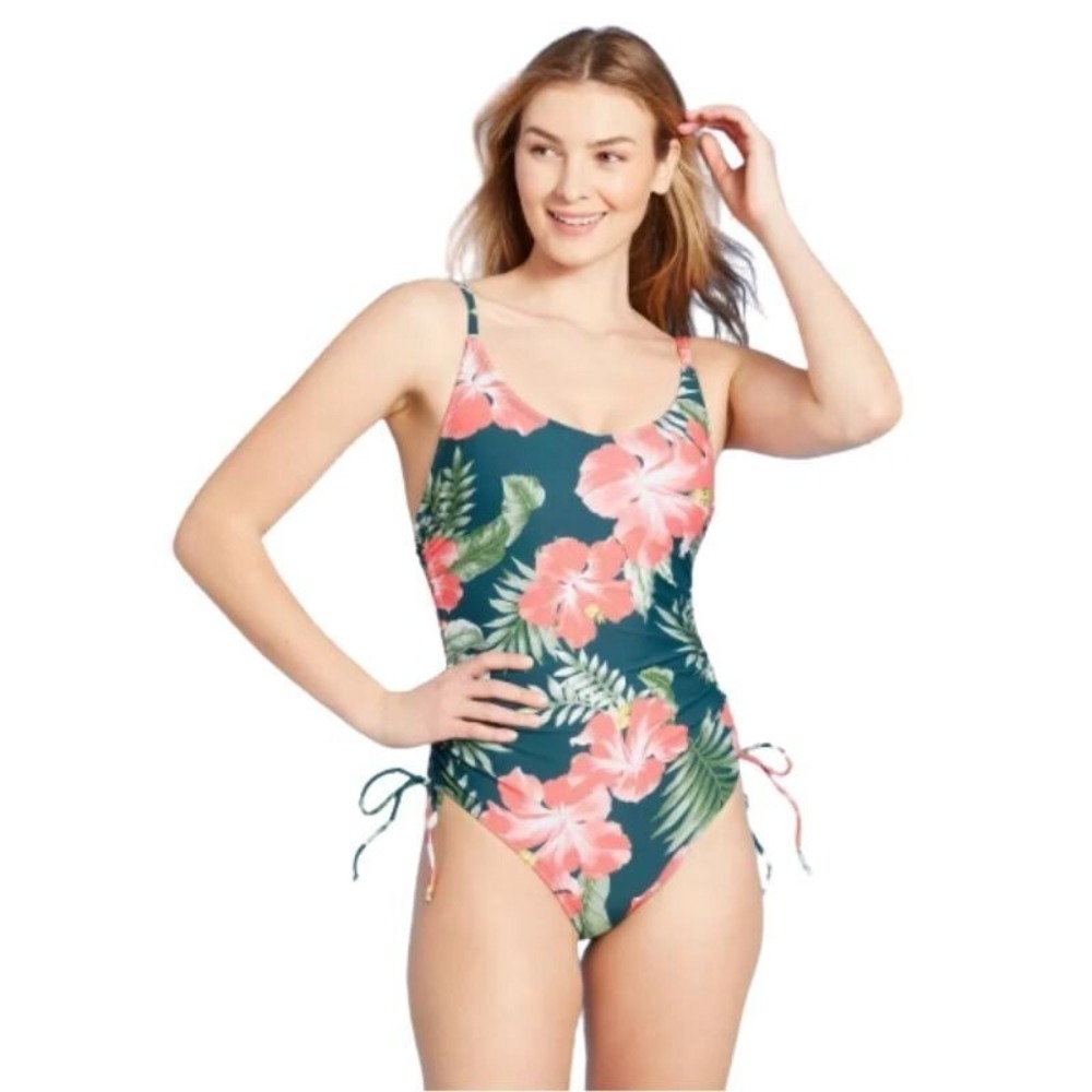 KONA SOL Women's One Piece Medium Coverage Swimsuit - Green, Size XL